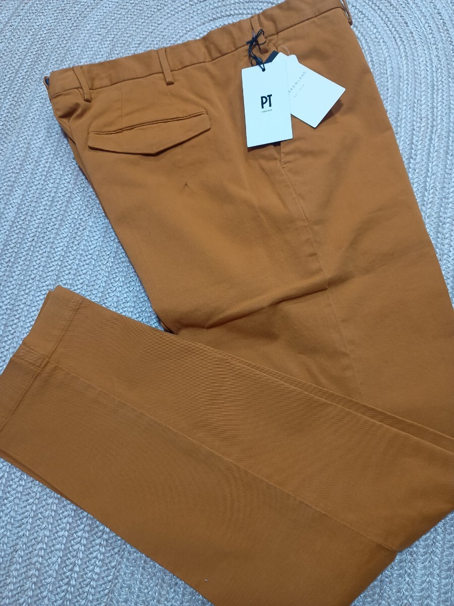 新品 定価41800 PT TORINO MASTER FIT ストレッチ パンツ 48 M程度 コットン スラックス PT トリノ メンズ 高級 イタリア拍卖