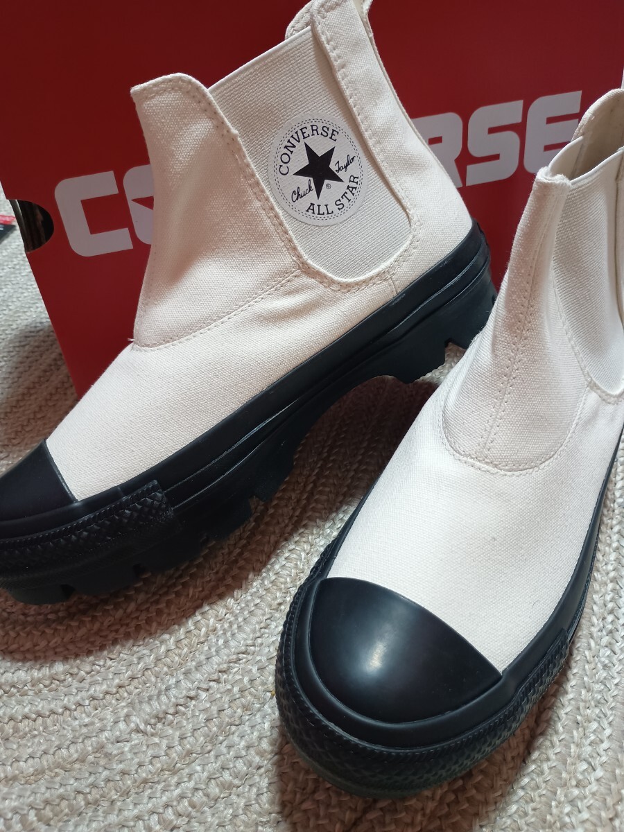 新品 未使用 CONVERSE オールスター チャンク サイドゴア ブーツ HI 26.5cm コンバース メンズ ブーツ オフホワイト×ブラック ALL STAR拍卖
