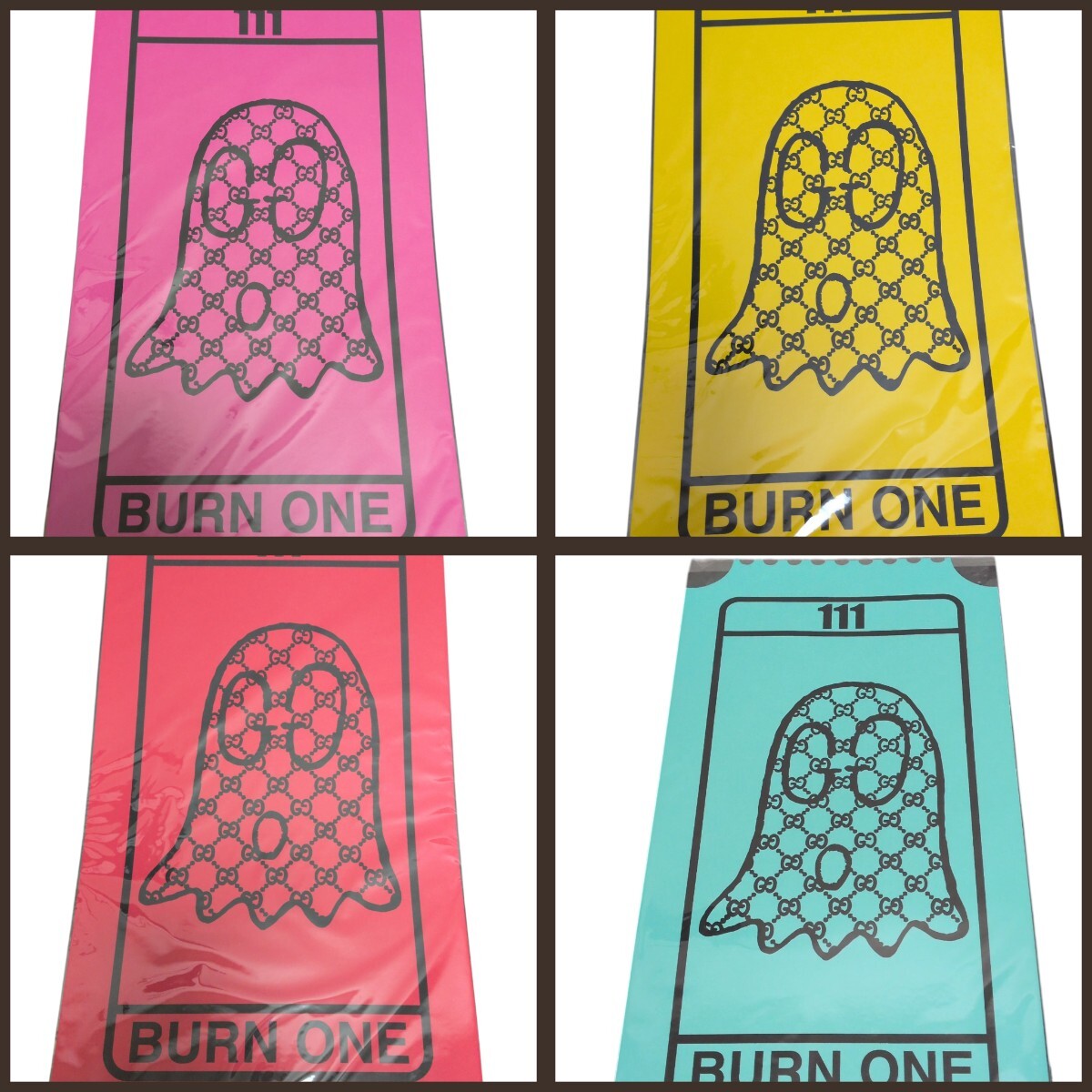 【限定4枚セット】GUCCIGHOST アートプリント トレバー・アンドリュー グッチゴースト サイン入り 4点セットレッド ブルー イエロー ピンク拍卖