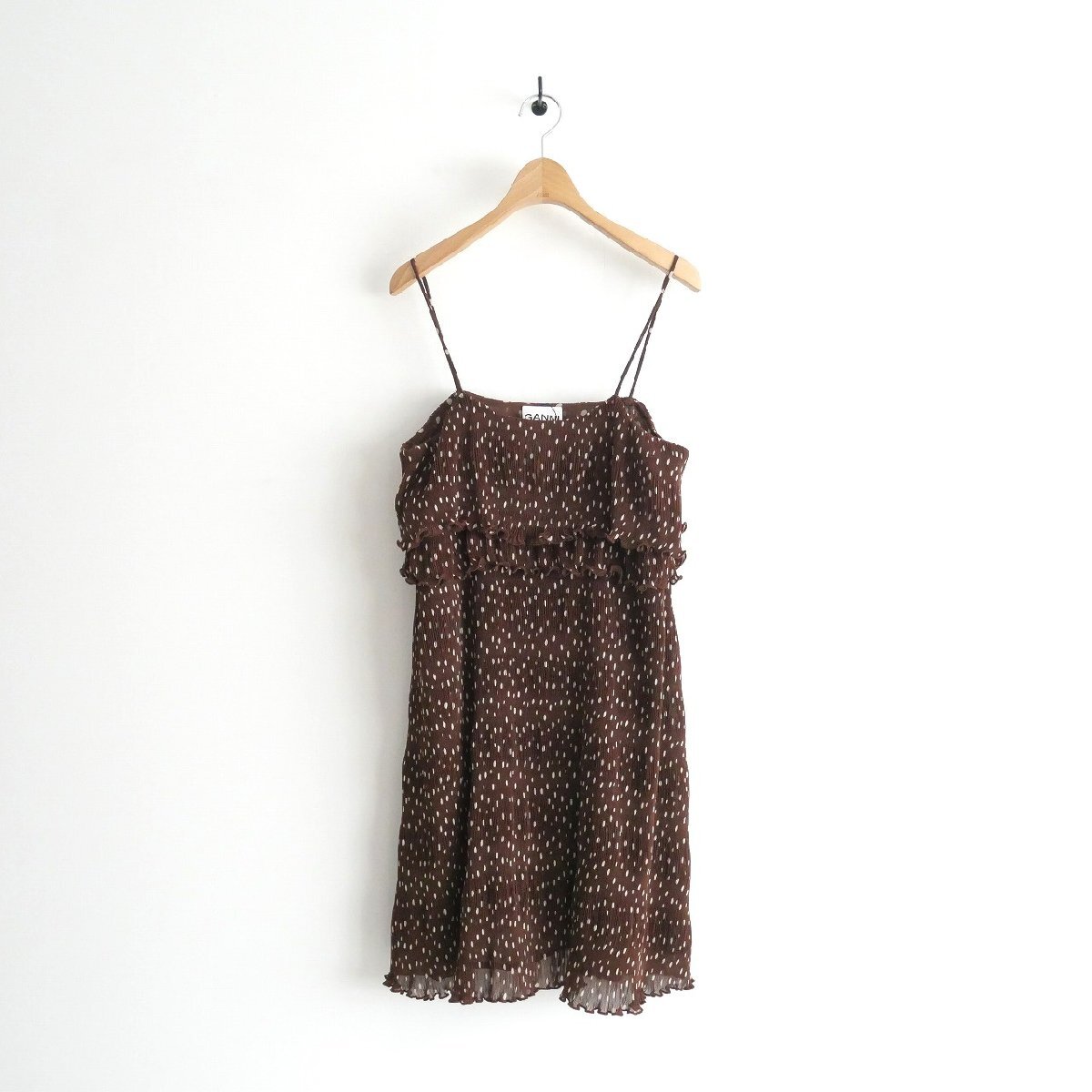 2023SS / L'ESSAGE JOURNAL STANDARD購入品 ジャーナルスタンダード / GANNI ガニー / ドットラッフルキャミワンピ―ス / 2402-0645拍卖
