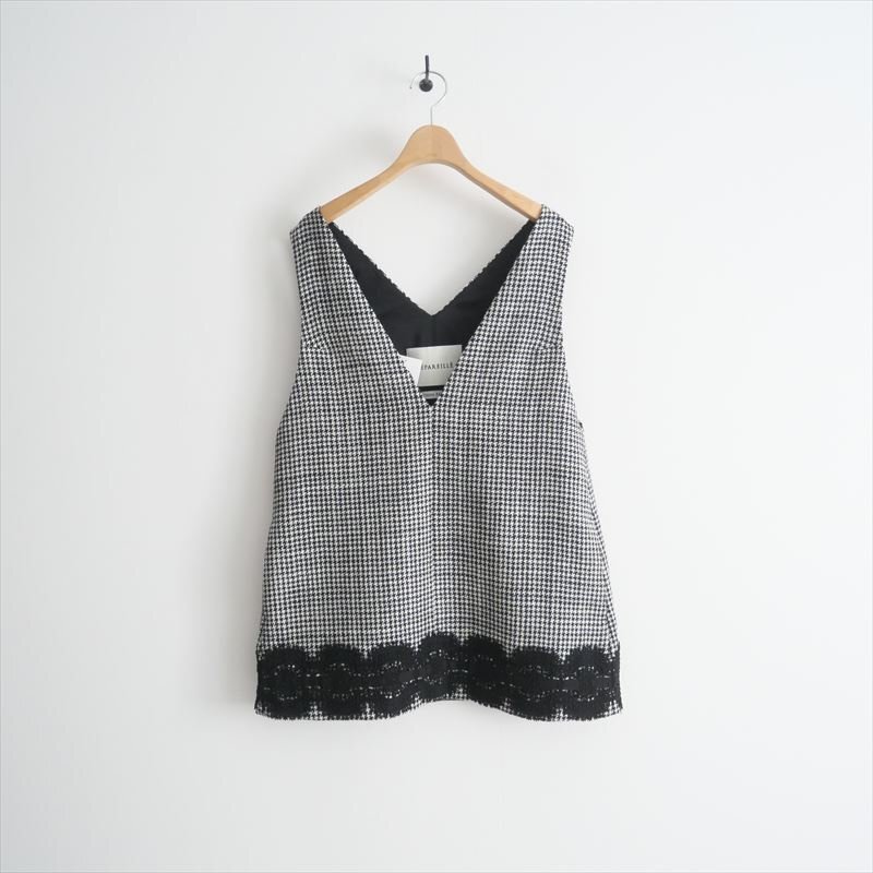 〇2024AW / 未使用 / DEPAREILLE デパリエ / HOUNDSTOOTH A-LINE TOPS ベスト 38 / B1144AFA003 / 2506-0383拍卖