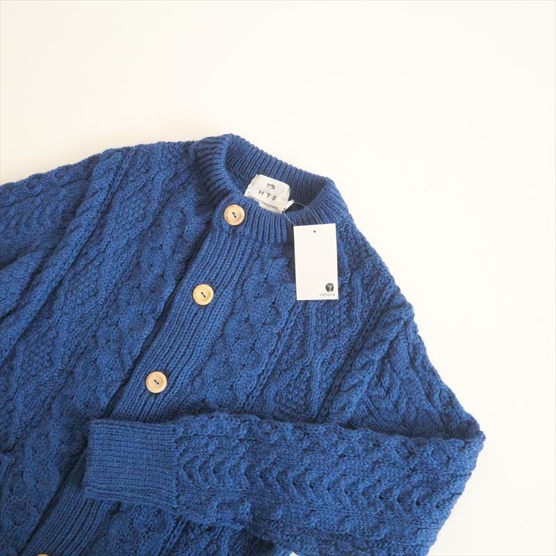 継続販売品 / HTS エイチティーエス / WOOL ARAN CREW CARDIGAN (WOOD BUTTON) カーディガン 38 / CHT1951W / 2410-1357拍卖