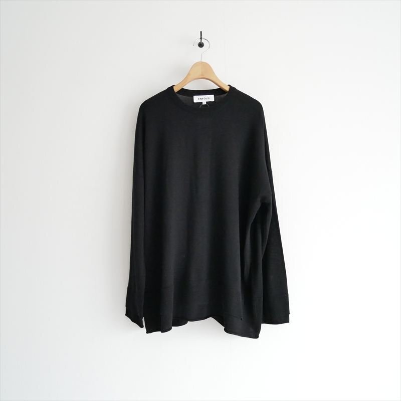 2022AW / ENFOLD エンフォルド / レイヤーヘム BOX PULLOVERニット 38 / 300FA170-0110 / 2510-1382拍卖