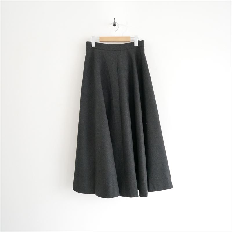 2023AW / ebure エブール / ウールカシミアポプリン フレアスカート 38 / 3810500202 / 2403-1091拍卖