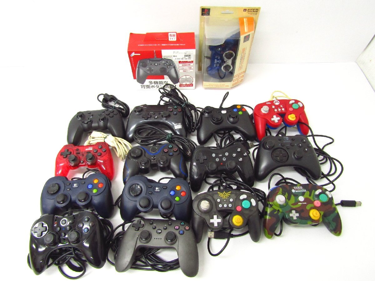 社外コントローラー HORI CYBERGadget Answer 他 PS系 有線コントローラー 16個 まとめ セット ※ジャンク品 》U8751拍卖