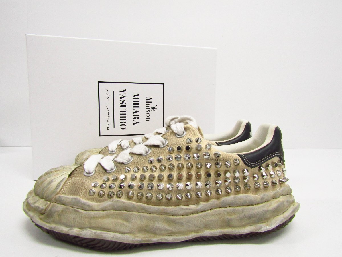 Maison MIHARA YASUHIRO メゾンミハラヤスヒロ BLAKEY STUDDED LOW A13FW729 ブレイキー スタッズ ロー スニーカー SIZE:EU42★SH8314拍卖