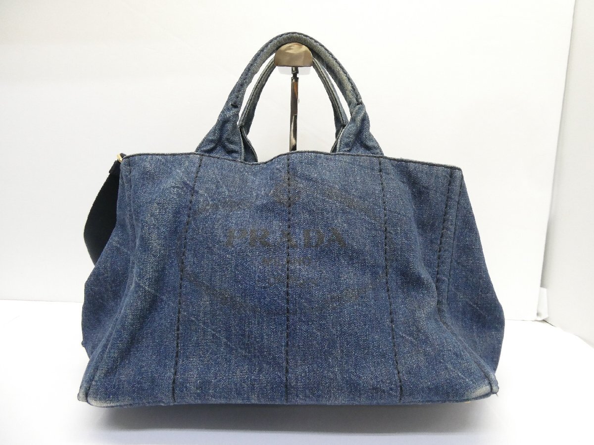 PRADA プラダ カナパ デニム 2WAY トート 鞄 △WP2807拍卖
