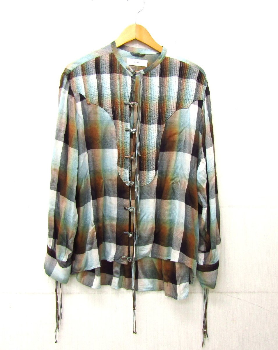 SUGARHILL シュガーヒル OMBRE PANAMA LONG SHIRT 21SSSH03 21SS オンブレ シャツ★FG7854拍卖