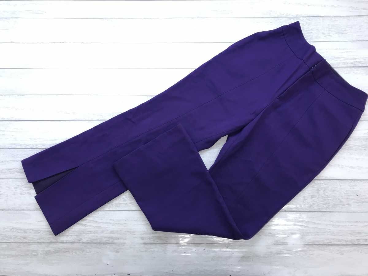 SLY スライ 70sライク ヒッピー ボヘミアン フロントスリット ハイウエスト ブーツカット フレア カラー パンツ ボトムス レディース 2 紫拍卖