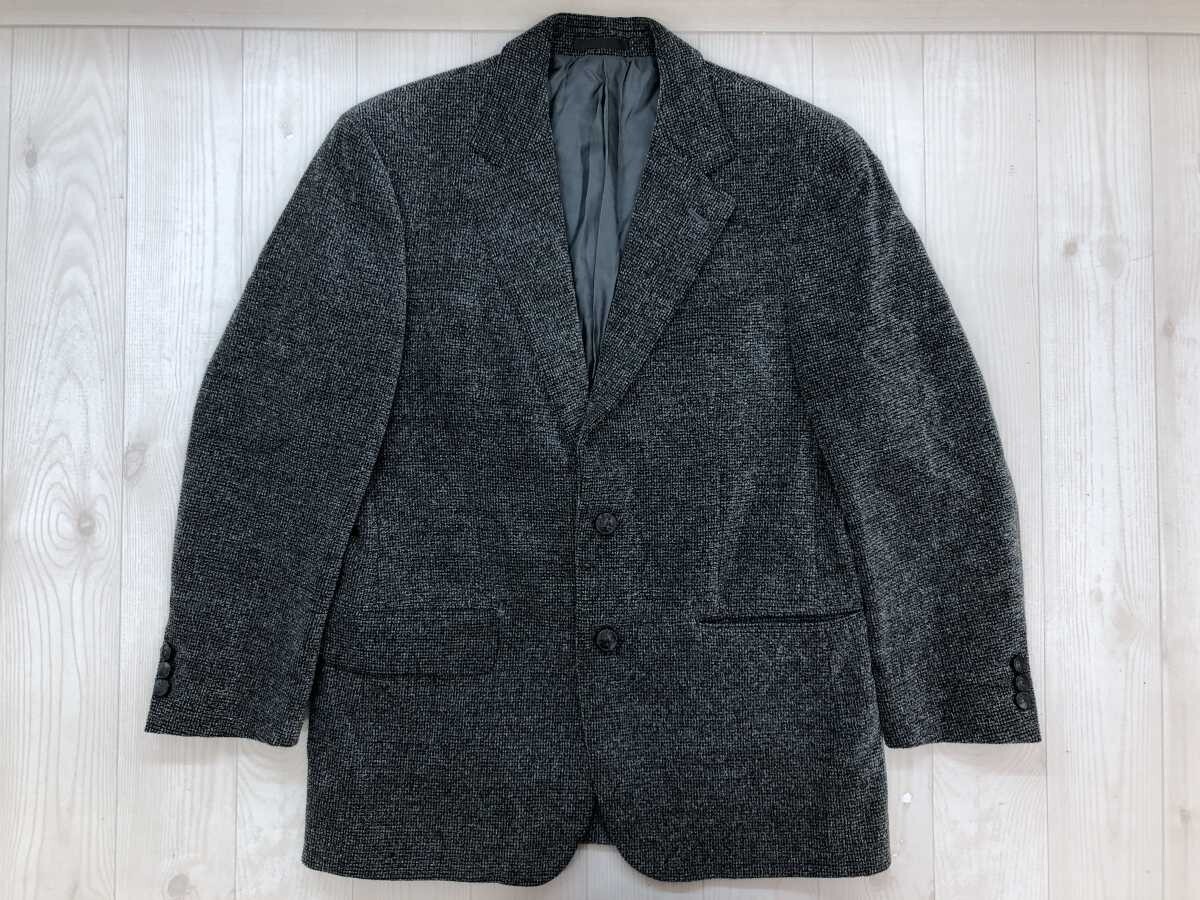 バーバリー BURBERRY トラッド クラシック ニット ツイード テーラード ジャケット メンズ ウール50% コットン50% 三陽商会記載有 S グレー拍卖