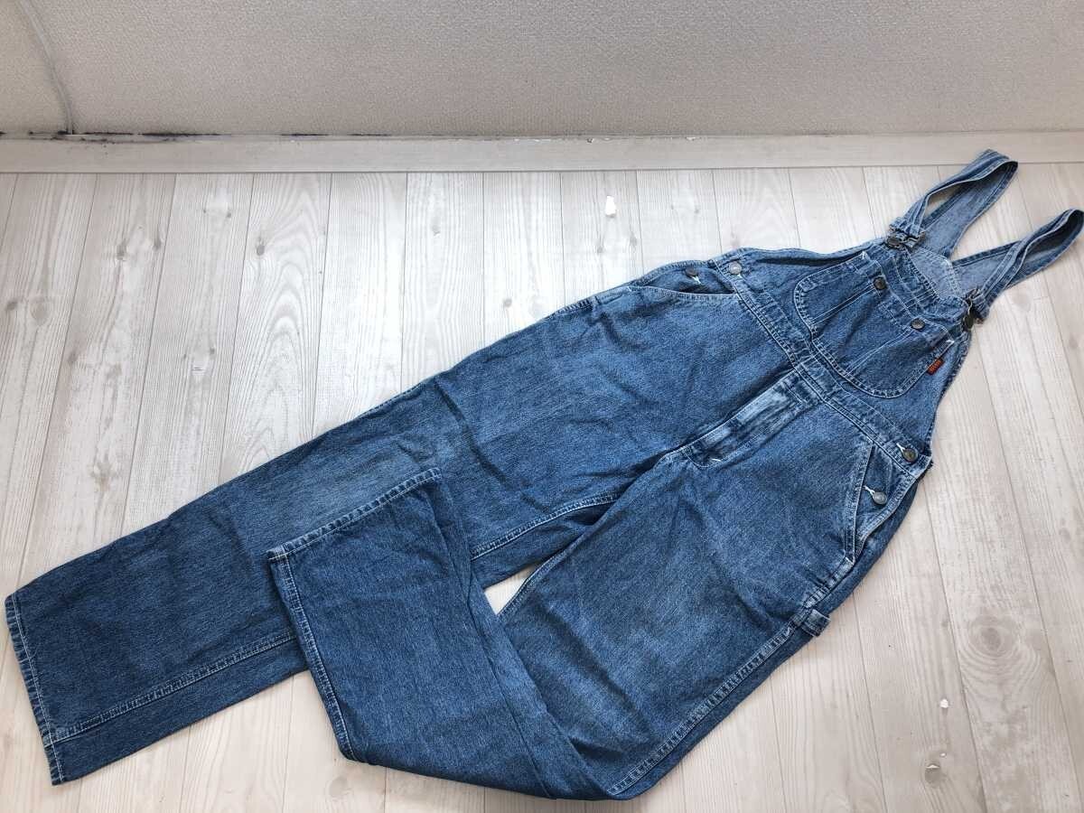 ボブソン BOBSON レトロ アメカジ ワーク デニム オーバーオール サロペット デニム ジーンズ パンツ ボトムス キッズ コットン100% 150 青拍卖