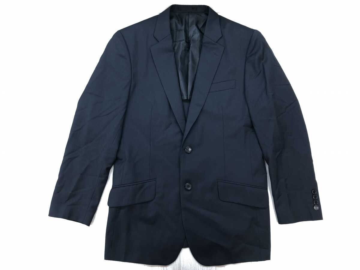 Italy製 サーミッドフィールド Sir Midfield by Yuzawaya ユザワヤ VALENTINO製生地 2つボタン テーラードジャケット メンズ ウール100% 紺拍卖