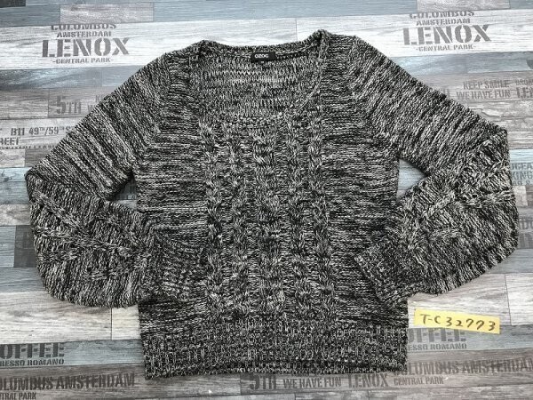 OZOC オゾック レディース ボリュームスリーブ アクリル ニットセーター 38 黒グレー拍卖