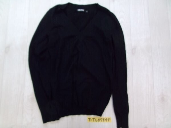 DKNY ダナキャラン レディース 薄手 Vネック ニットソー S 黒拍卖