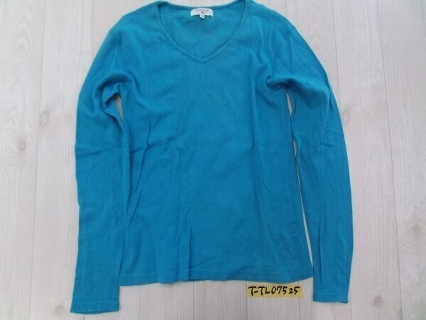 EDIFICE エディフィス レディース Vネック シンプル カットソー 38 スカイブルー拍卖