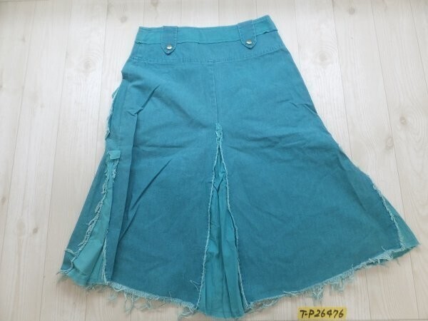 RIFLE JEANS レディース スリットジップ Aライン スカート M エメラルドグリーン拍卖