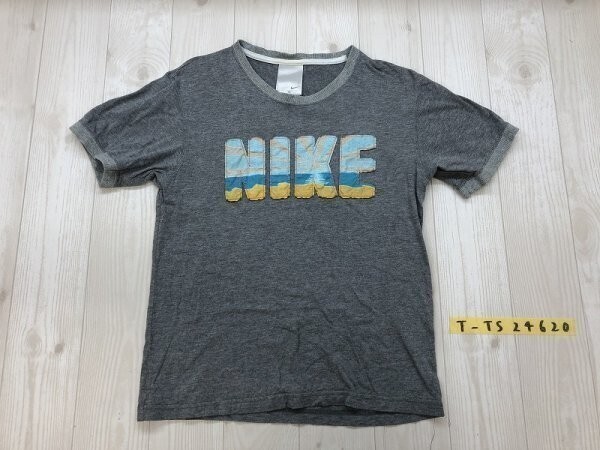 NIKE ナイキ レディース 立体ロゴモチーフ 半袖Tシャツ M 杢グレー拍卖