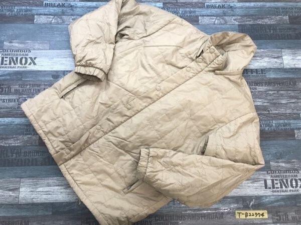 IY BASICS メンズ 比翼 中綿 ジップジャケット S ベージュ拍卖