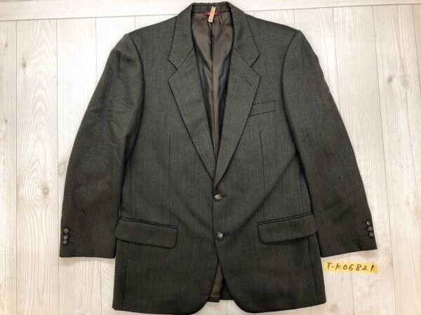 D'URBAN ダーバン メンズ 肩パッド入 ウール テーラードジャケット 秋冬 94A6 カーキブラウン クリーニング済み拍卖