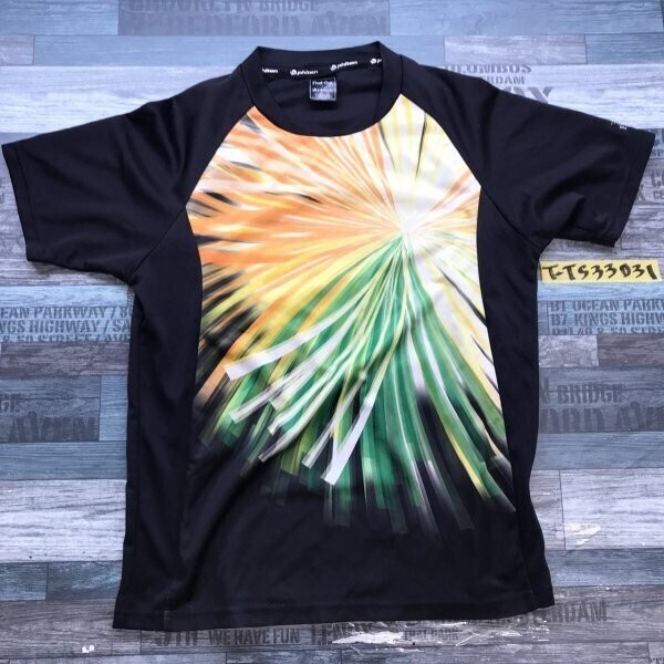 FIND-OUT ワークマン × PHITEN メンズ ドライ 半袖Tシャツ S 黒オレンジグリーン拍卖