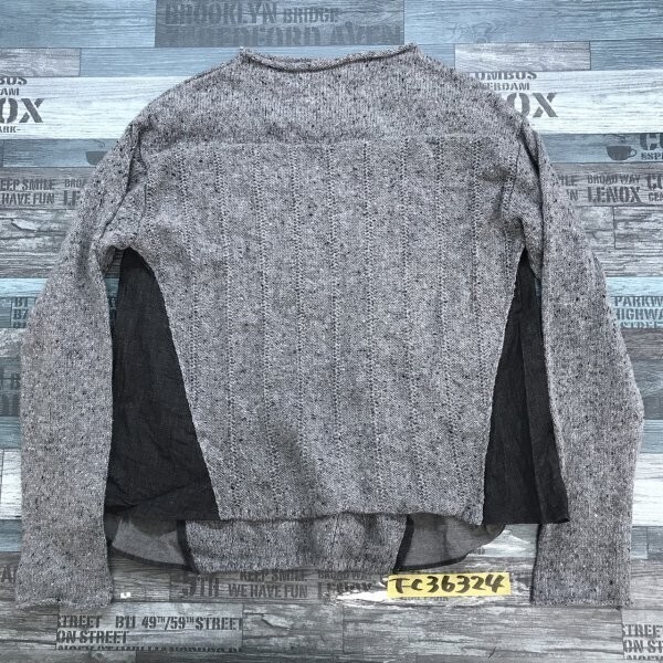 COMME CA ISM コムサイズム ONIGIRI レディース ウール混 異素材切り替え ニットソー 11 グレー拍卖