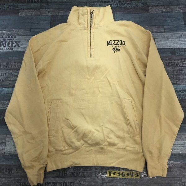 PRO-WEAVE メンズ サイドポケット付き ハーフジップ トレーナー S 黄色拍卖