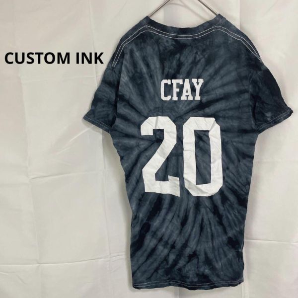 CUSTOM INK◇タイダイTシャツ CFAY20 ナンバー 綿 ユニセックス拍卖