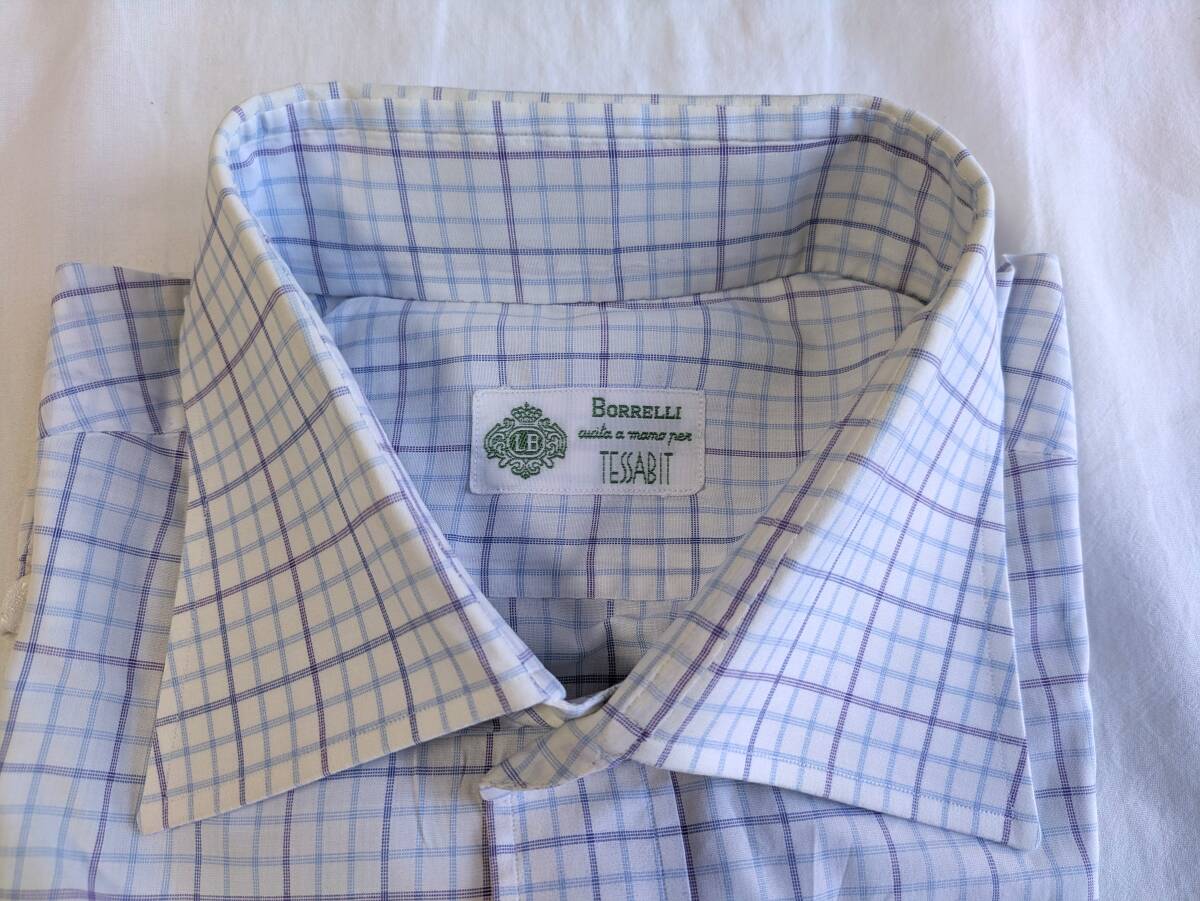ルイジボレリ ハンドメイドライン チェックシャツ 41 約99%引破格(Barba バルバ キトン ボレッリ タイユアタイ好きに拍卖