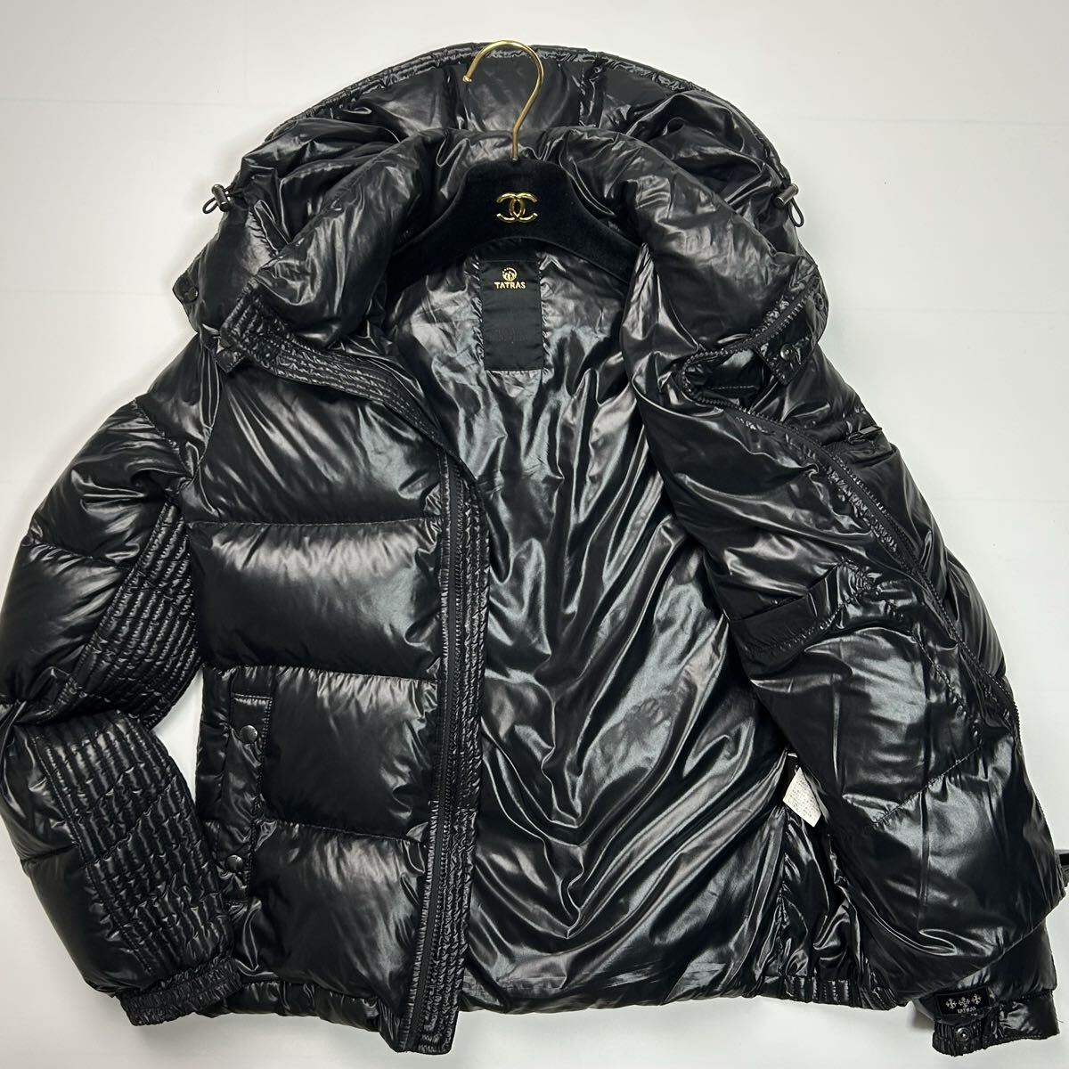 美品★ Lサイズ相当 TATRAS タトラス KRAZ クラッツ クラーズ ダウンジャケット 2way シャイニー フード ブラック ダウン アウター 上着拍卖