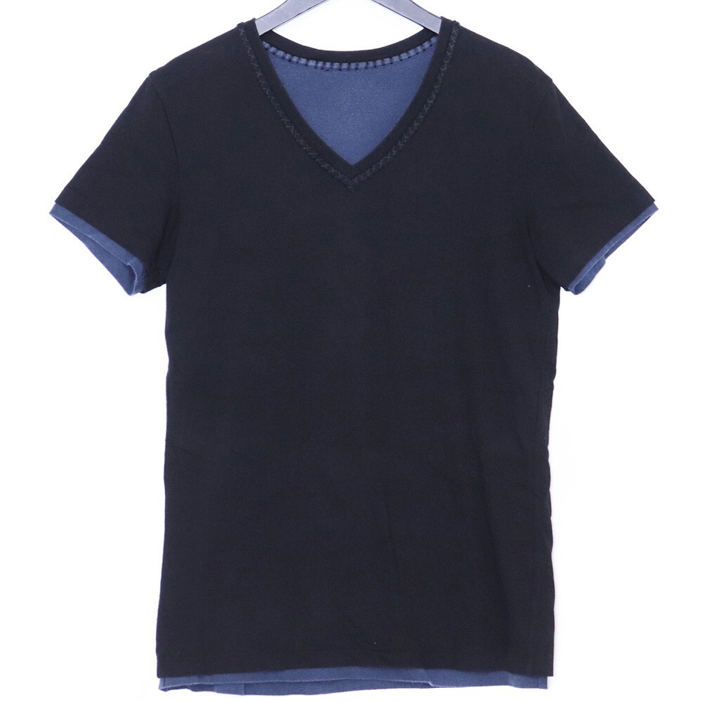 AKM S/S HAND STITCH V-CECK Lサイズ ブラック T127 エーケーエム ハンドステッチVネックTシャツ 半袖カットソー拍卖