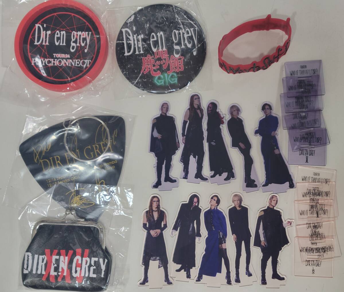 DIR EN GREY グッズ(アクリルスタンド、がま口、ピックキーホルダー、シリコンバンド、缶バッジ、トレー)拍卖