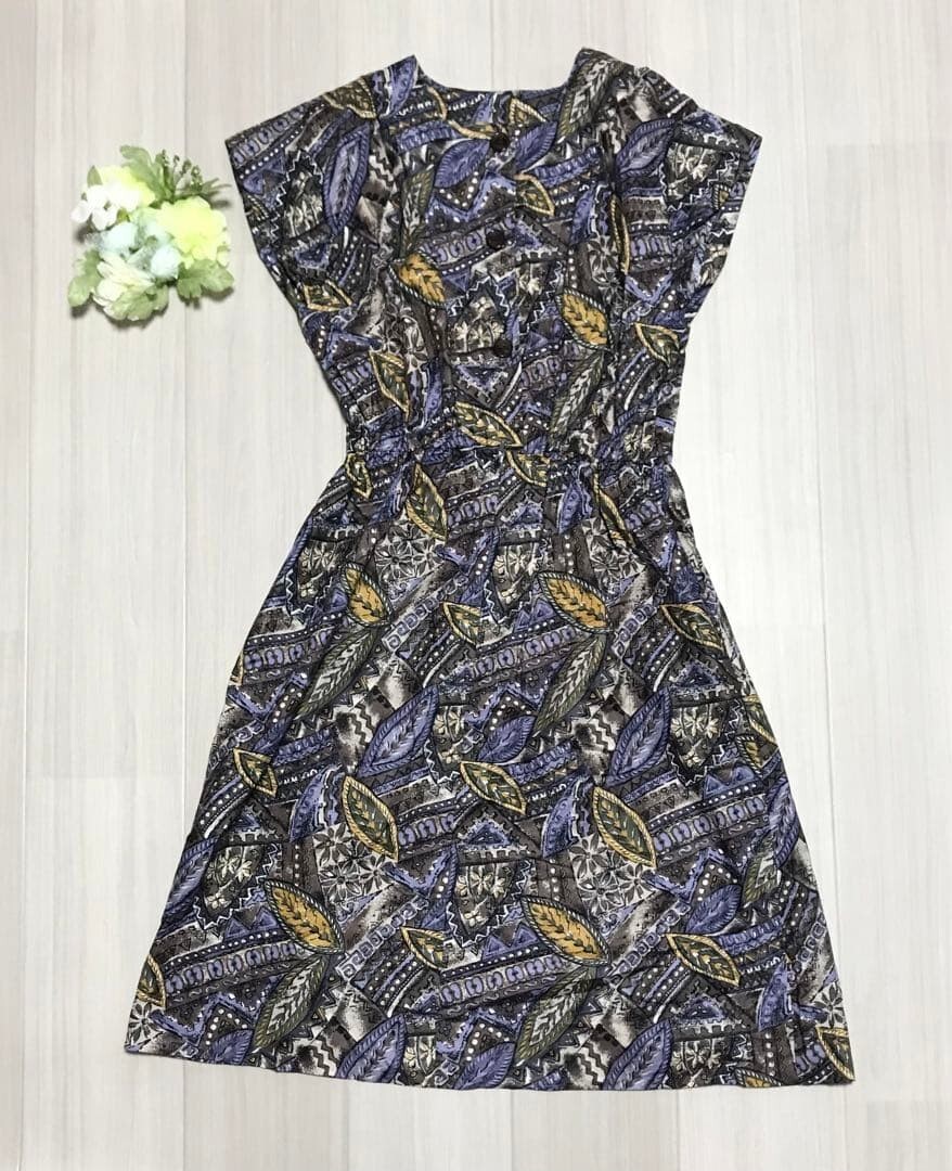 レディース ロング 総柄ワンピース フリーサイズ b0593拍卖