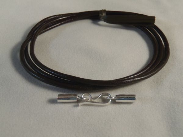 12◆定型110円~【純銀シルバー925(ロング)×2.0mm 革ひも DBR(ダークブラウン)】本革 レザー 革紐◆拍卖