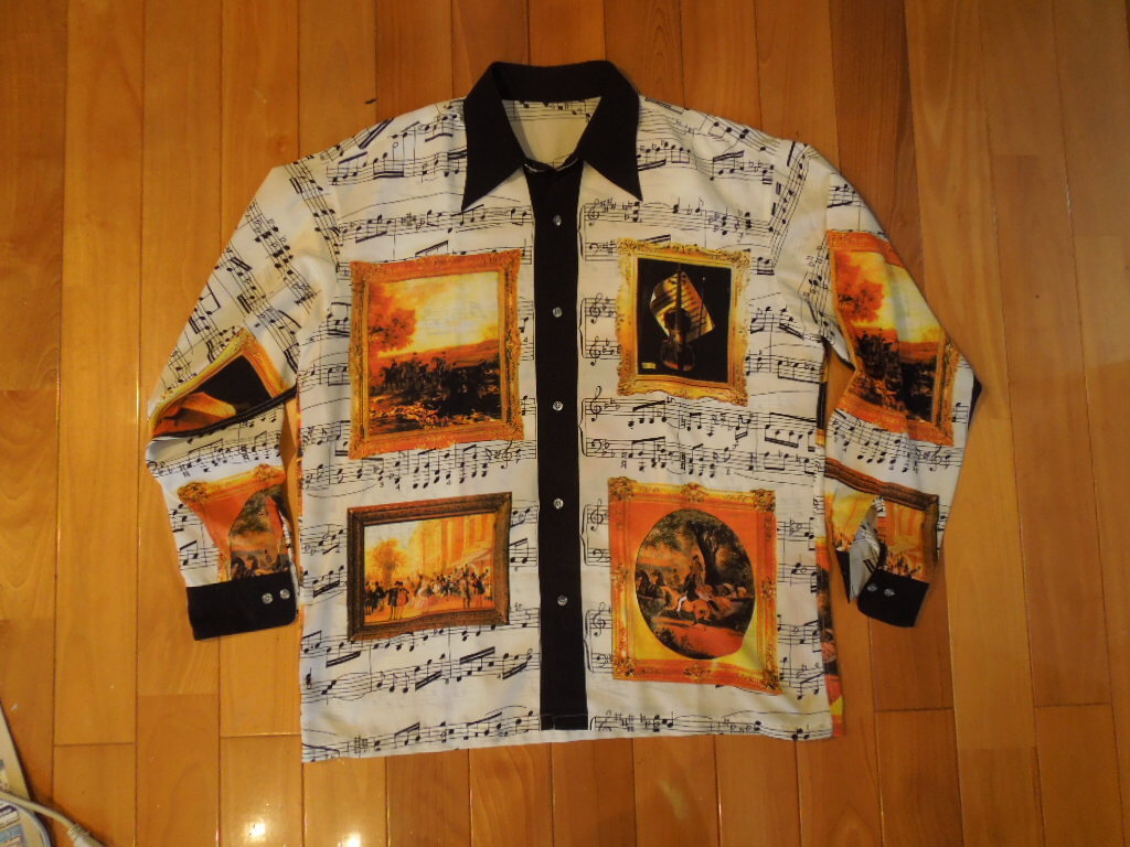 ポリエステル長袖柄シャツ L~XLサイズ 拍卖