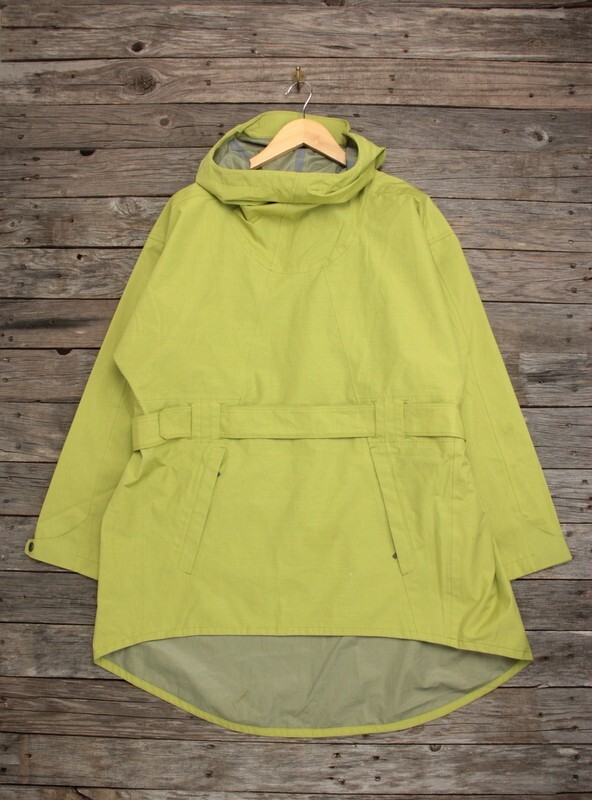nau プルオーバー ナイロン レインコート ライムグリーン 表XXS/XS拍卖