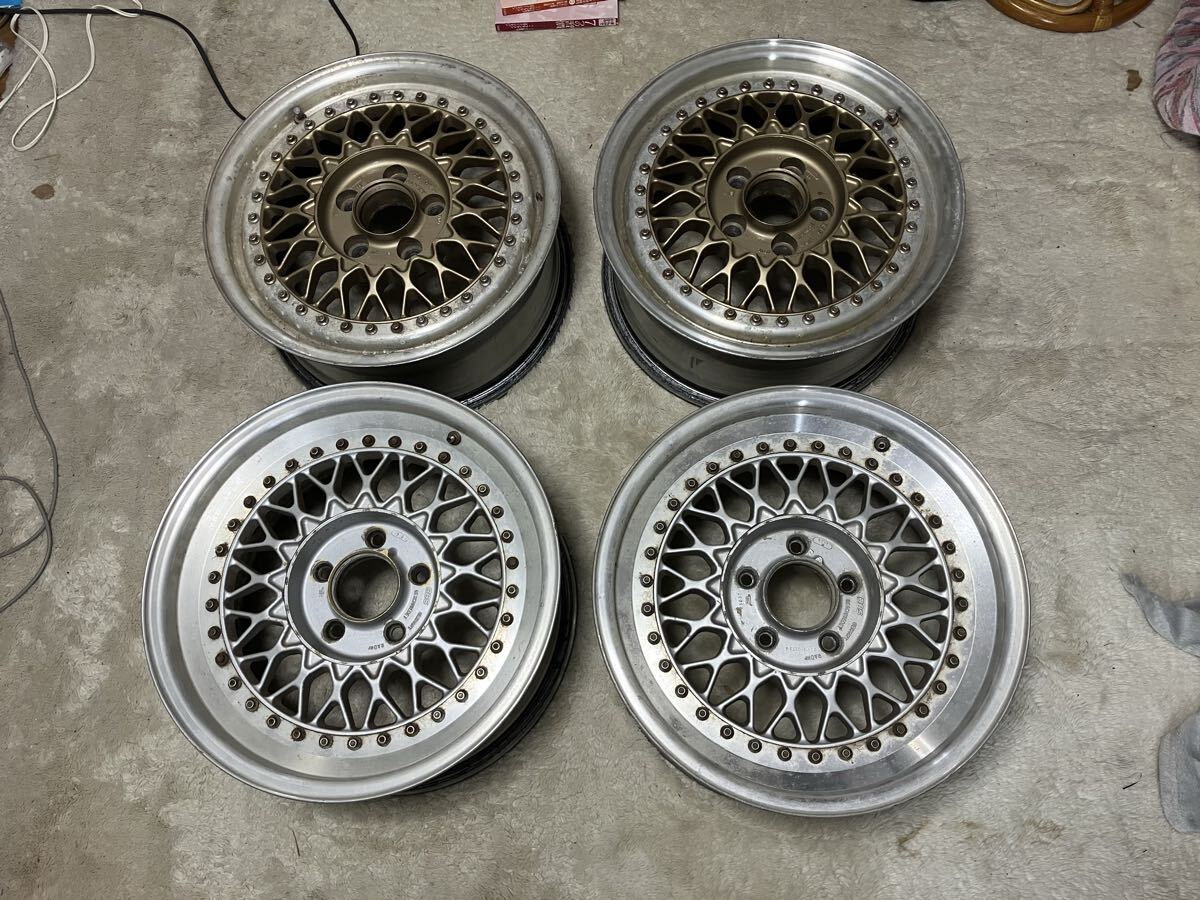 BBS RS253 6J +30 2本/ RS037 8J +24? 15→16inch変換? 2本 / PCD114.3 当時物 アルミホイール 深リム RS137 ハブ径 7J 8J 5J拍卖