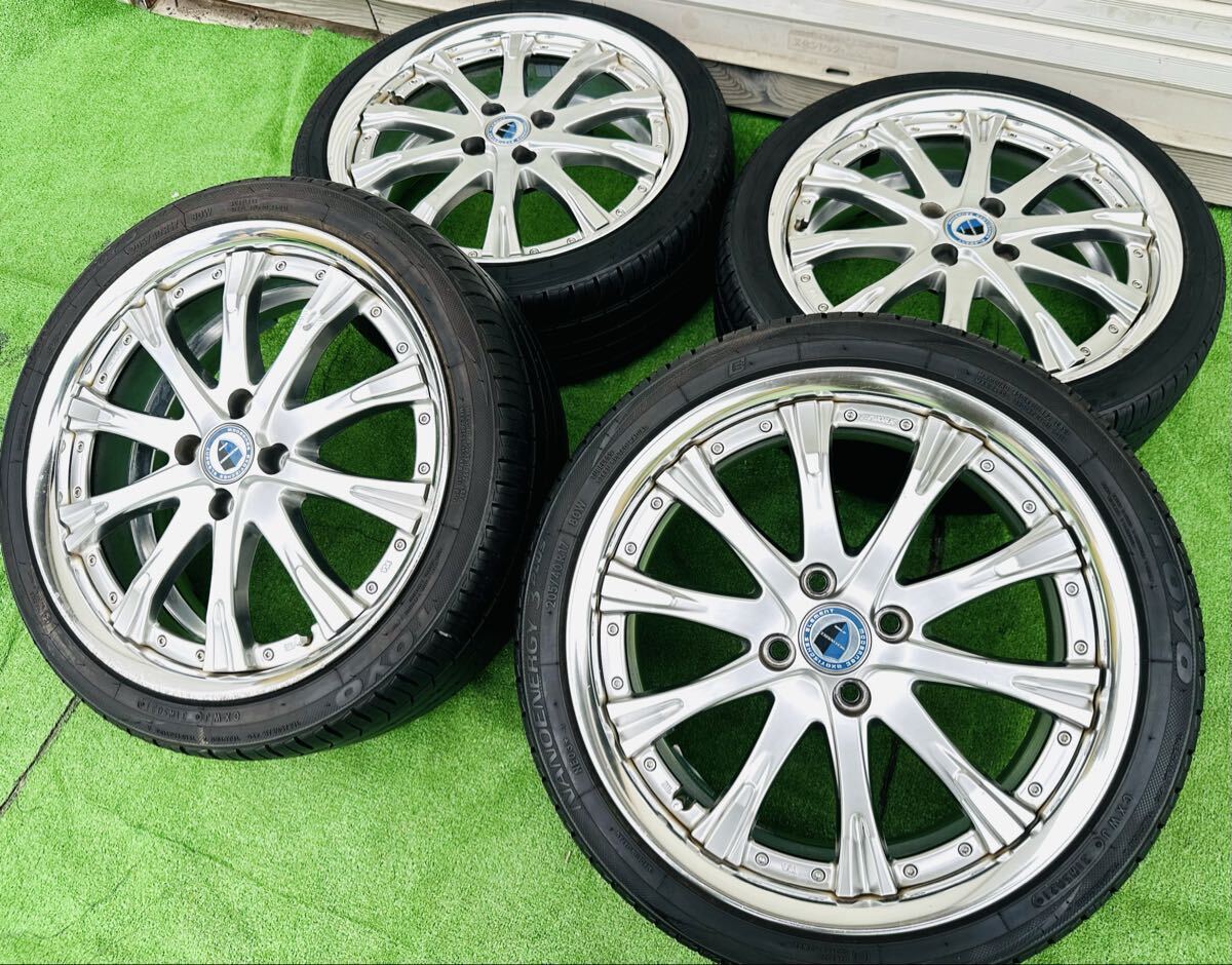★希少★WORK シュヴァート SW4 アルミタイヤセット山あり! PCD100 4穴 205/40R17 17x7.0JJ +45 Bb アクアノートフィットキューブ 等拍卖