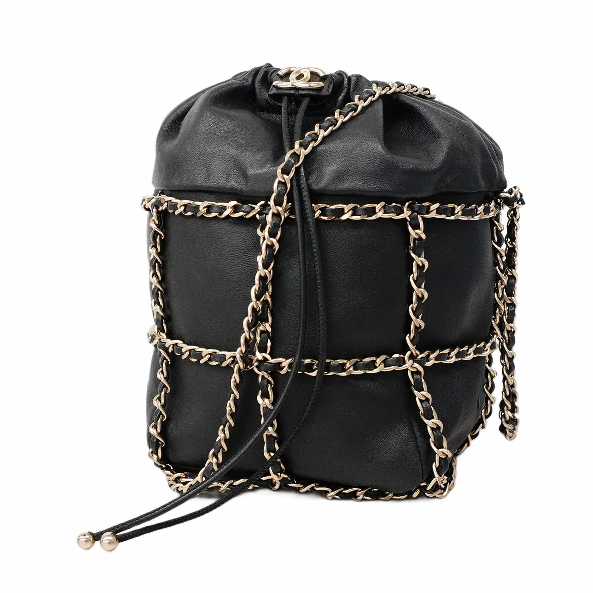 ★最終価格★SALE【5mc3028】シャネル ショルダーバッグ チェーンショルダー ラムスキン ブラック シャンパンゴールド金具拍卖