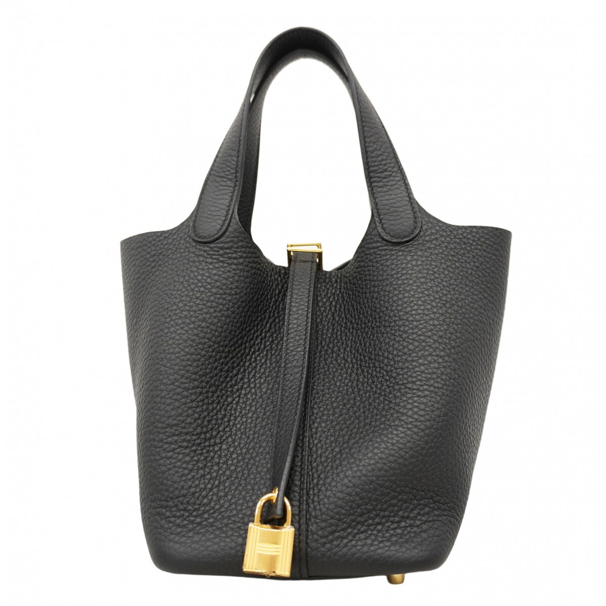 ★SALE【5me5810-h】エルメス ハンドバッグ ピコタンロックPM トリヨンクレマンス ブラック ゴールド金具 K刻印【中古】レディース拍卖