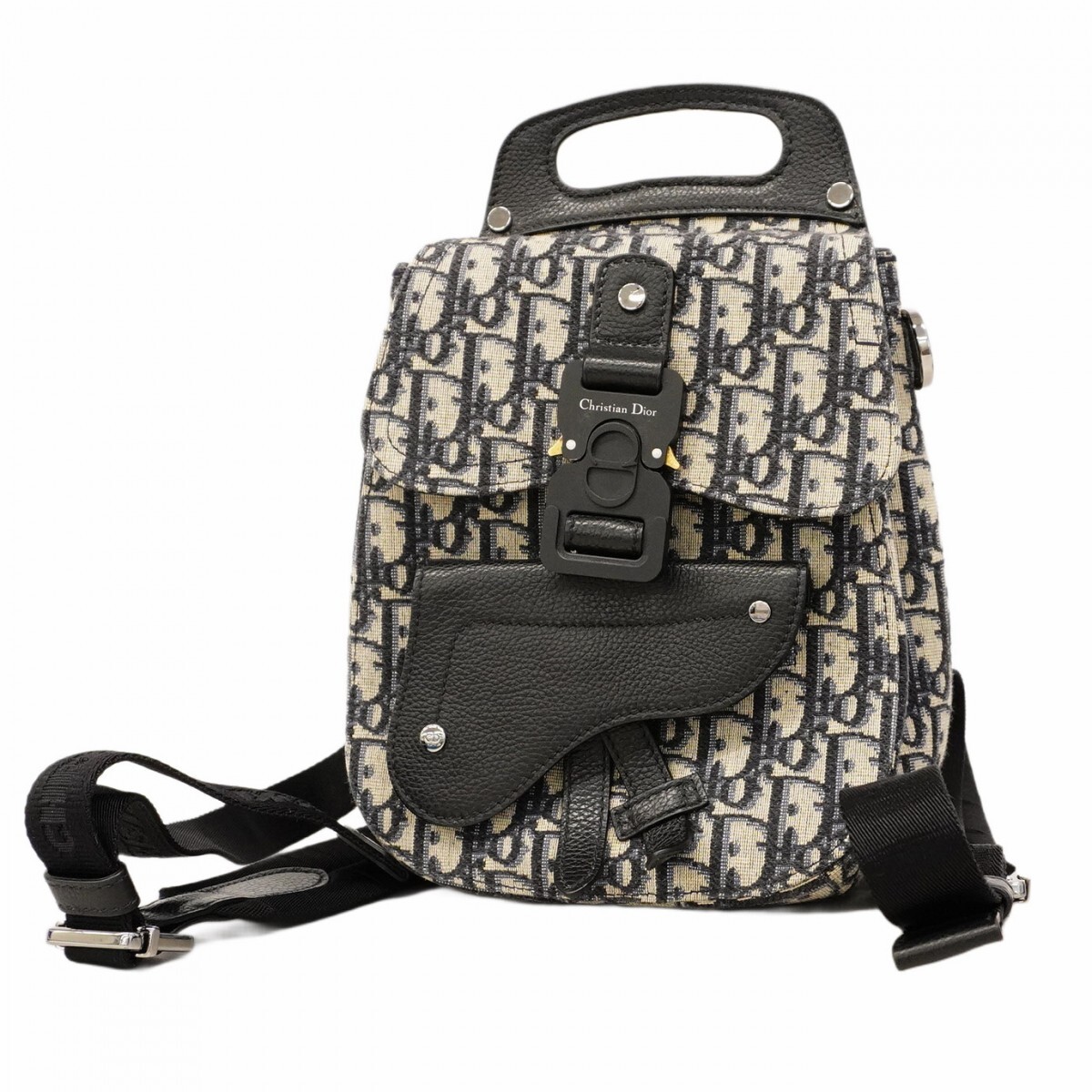 ★最終価格★SALE【5mb2339-h】クリスチャンディオール リュック・デイパック オブリーク キャンバス レザー ネイビー拍卖