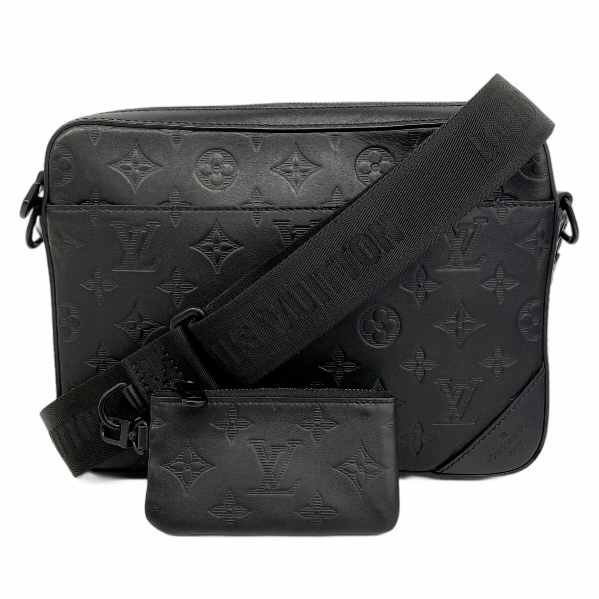 ★最終価格【5mb1989-h】ルイヴィトン ショルダーバッグ モノグラム・シャドウ デュオ メッセンジャー M69827 ブラック【中古】メンズ拍卖