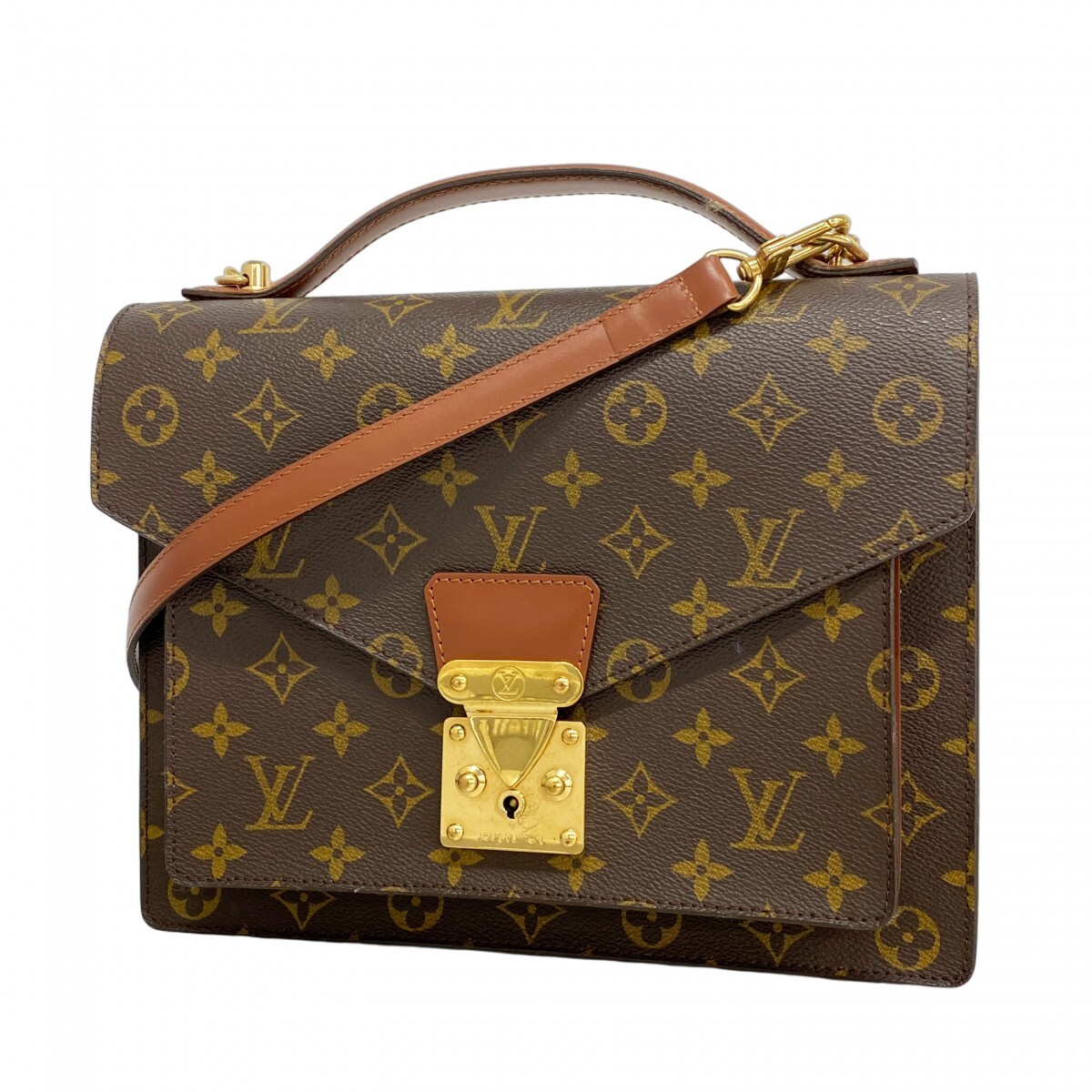 ★SALE【5mc3513】ルイヴィトン ハンドバッグ モノグラム モンソー28 M51185 ブラウン 2wayバッグ【中古】レディース拍卖