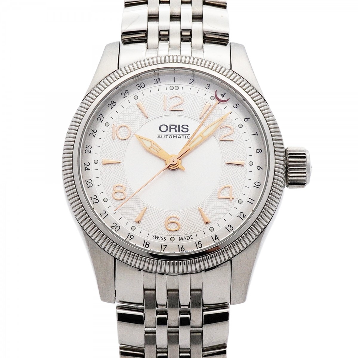 ★最終価格★SALE【5wwm0182】オリス ビッグクラウン ポインターデイト 7679-40 シルバー文字盤【中古】腕時計 メンズ拍卖