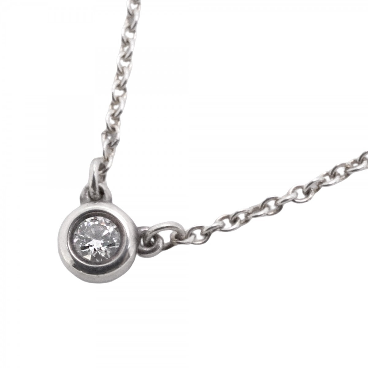 【5jmb0602】ティファニー ネックレス バイザヤード 1PD シルバー925 ダイヤモンド【中古】レディース拍卖