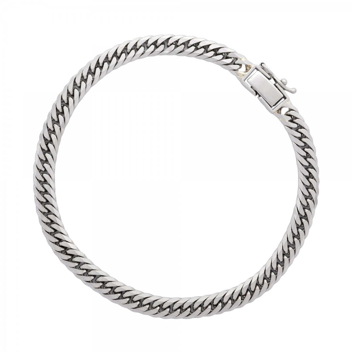 【5khm095】喜平 ブレスレット Pt850 プラチナ 6面 ダブル 20.4cm 20.3g キヘイ【中古】メンズ レディース ユニセックス拍卖