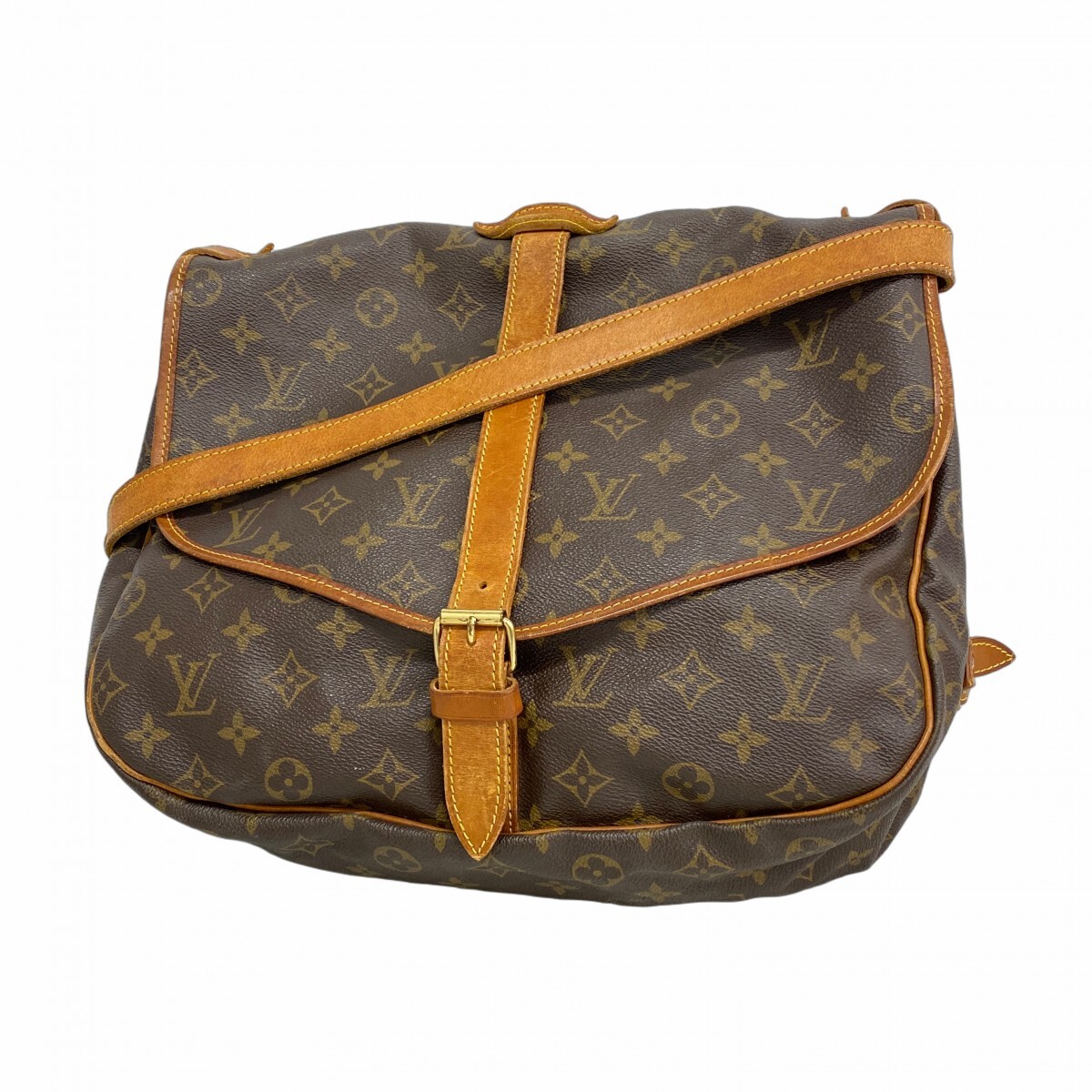 【5me6410】ルイヴィトン ショルダーバッグ モノグラム ソミュール35 M42254 ブラウン【中古】レディース拍卖