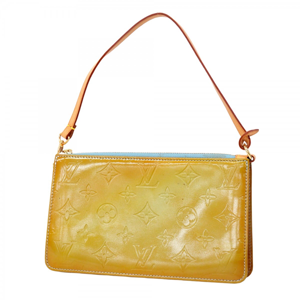 【5me6342】ルイヴィトン ポーチ ヴェルニ レキシントン M91056 ベビーブルー【中古】レディース拍卖