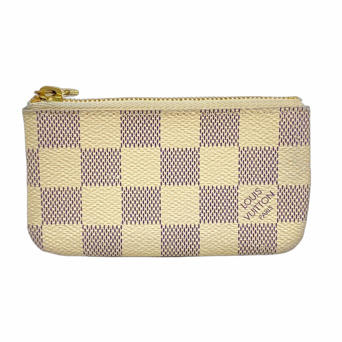 ★SALE【5md3998】ルイヴィトン コインケース ダミエ・アズール ポシェットクレ N62659 ホワイト【中古】レディース拍卖