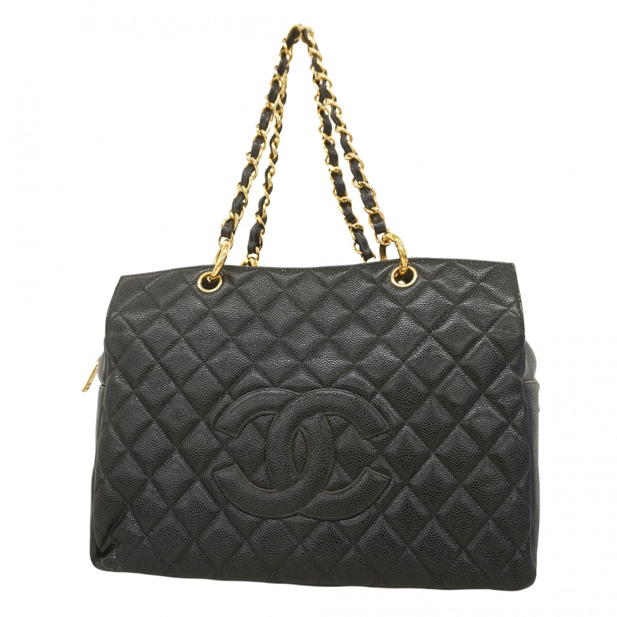 ★最終価格【5mc2638】シャネル ショルダーバッグ マトラッセ チェーンショルダー キャビアスキン ブラック ゴールド金具拍卖