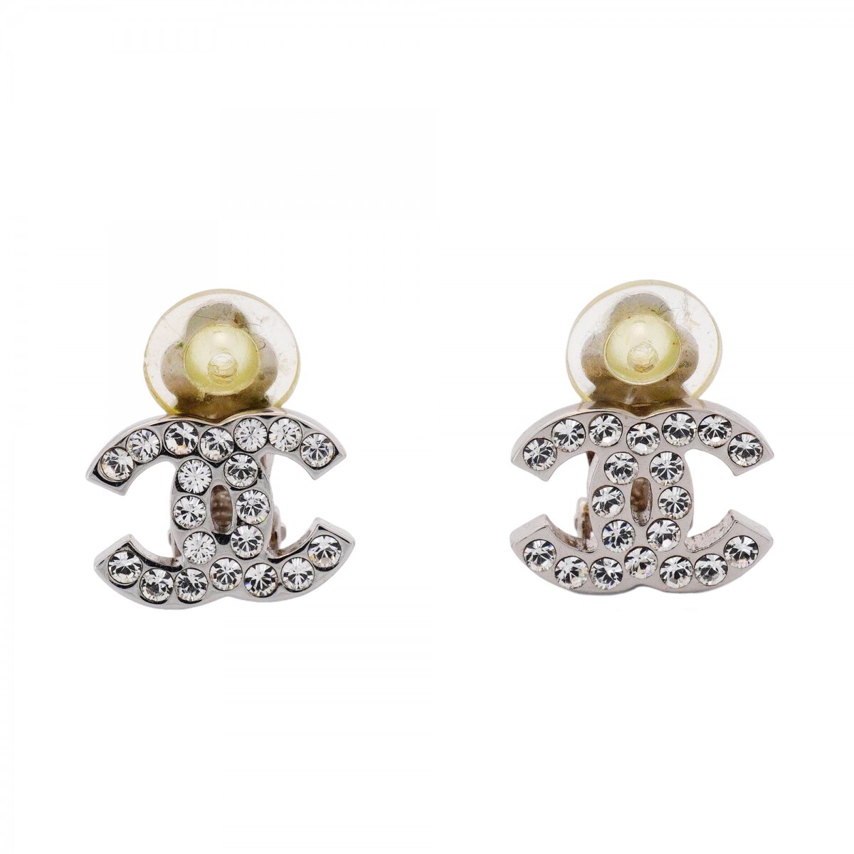 ★最終価格【5jmb0097】シャネル イヤリング ココマーク メタル ラインストーン シルバー【中古】レディース拍卖